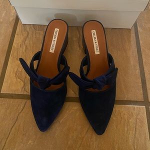 chelsea & voilet navy suede sandal